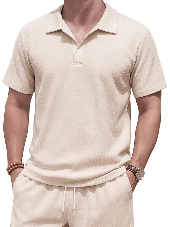 Royaura® Basic Plain Short Sleeves Polo Shirt Stretch Comfortable Camping Pullover Polo Shirt Big Tall