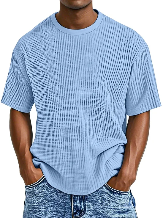 Royaura® Basic Series Solid Color Men's Lapel Button Pocket Short Sleeve T-Shirt Big & Tall
