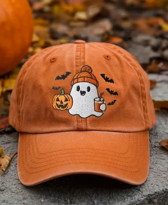 Royaura® Washed Cotton Halloween Ghost Print Men's Baseball Cap