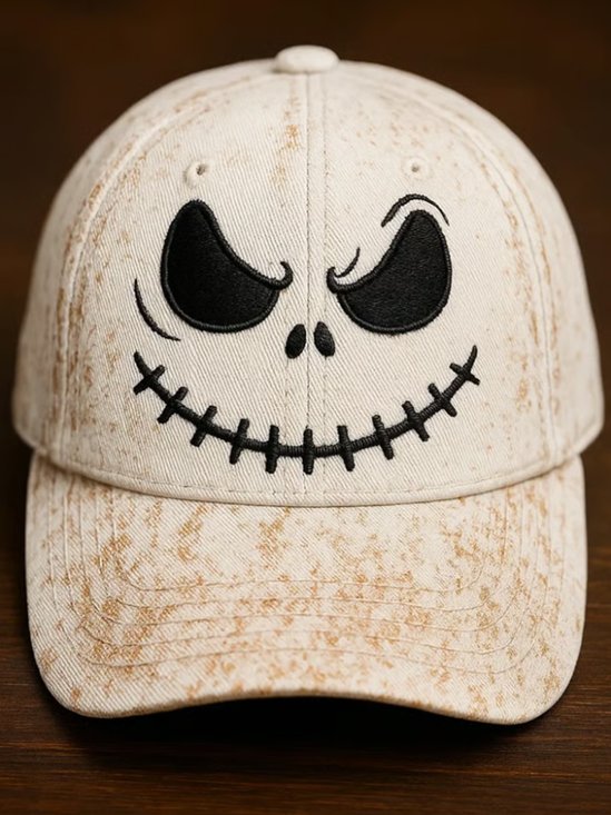 Royaura® Washed Cotton Halloween Scary Smiley Face Casual Men's Baseball Cap