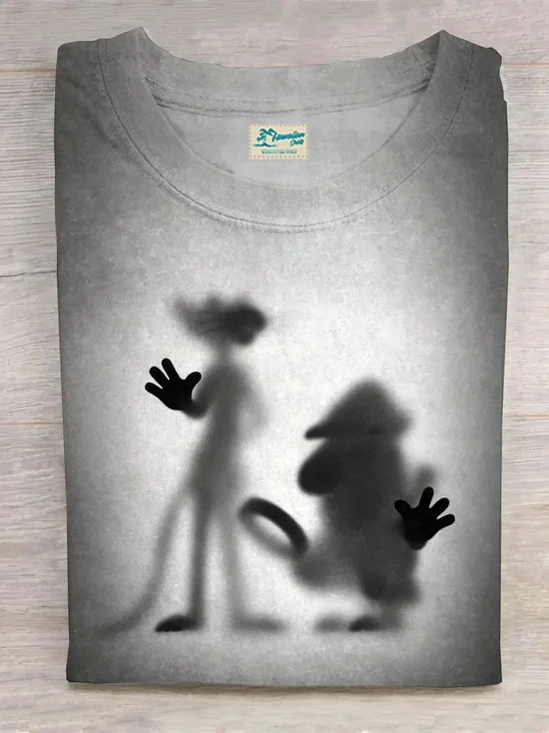 Royaura® Retro Abstract Art Print Men's Round Neck Short Sleeve T-Shirt Big & Tall