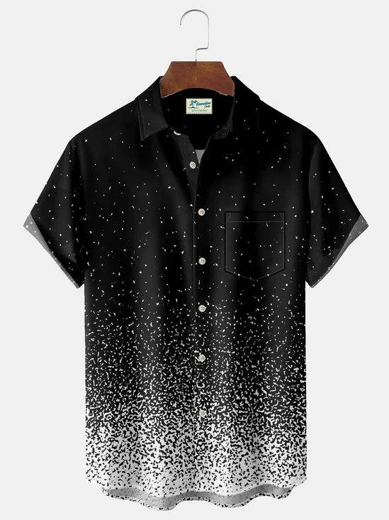 Royaura® Vintage Abstract Art Print Men's Casual Stylish Button Pocket Hawaiian Summer Shirts Short Sleeve Shirt Big Tall