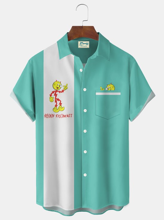 Royaura® Fun Cartoon Print Men's Button Hawaiian Short-Sleeve Shirt Big & Tall