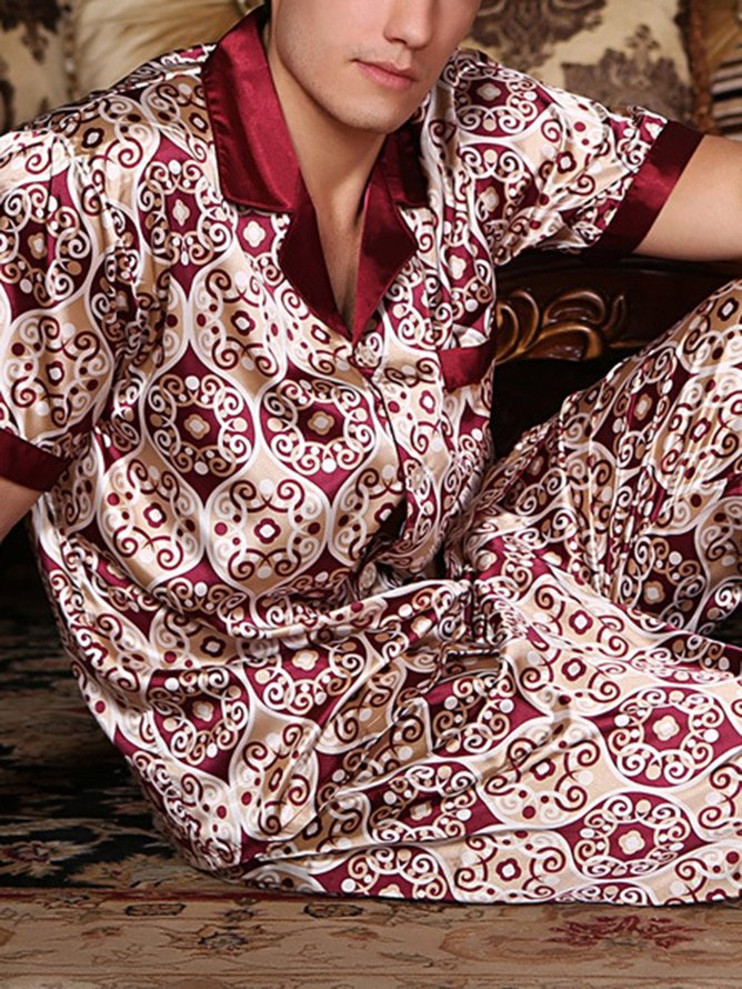 Premium Short-sleeved Silk Pajamas