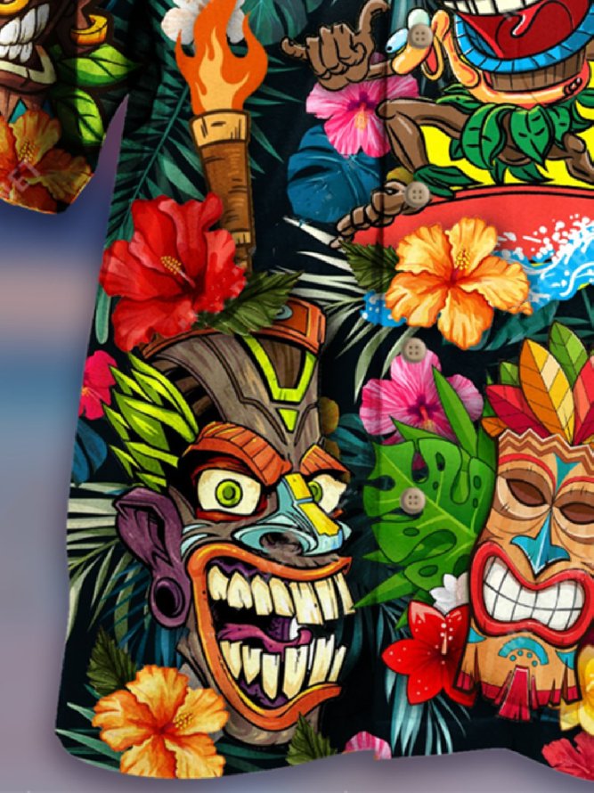 Funky Aloha Tiki Hawaiian Shirt