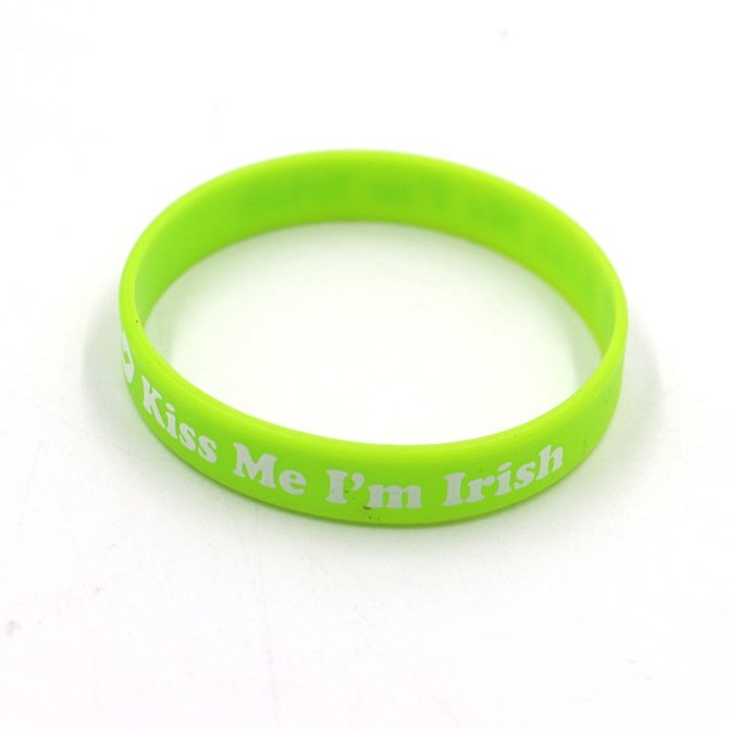 St. Patrick's Day Shamrock Rubber Wristbands Green Clover Lucky Charm Bracelets