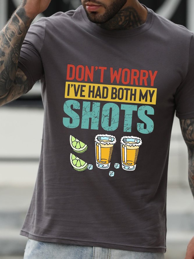 Don't Worry I've Had Both My Shots  Black Short Sleeve Men Tshirt