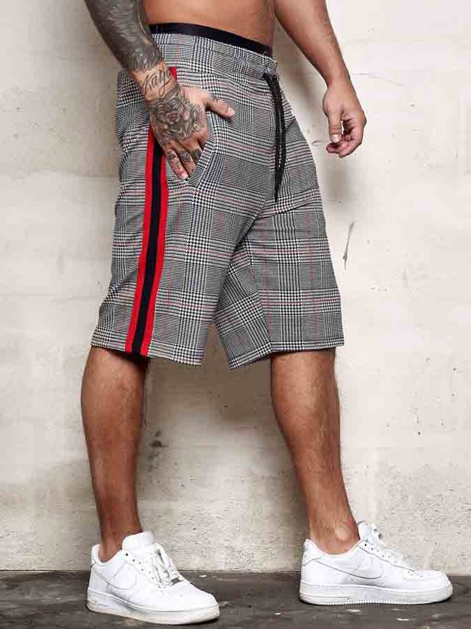 Men's Plaid Striped Fashion Casual Shorts