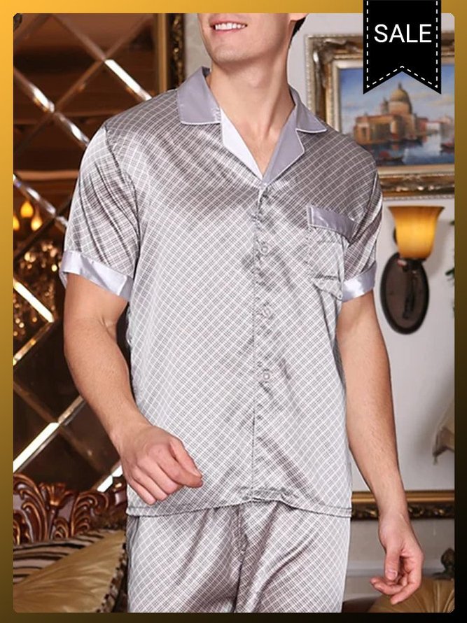Fashion Casual Short Sleeve Pajamas Suit