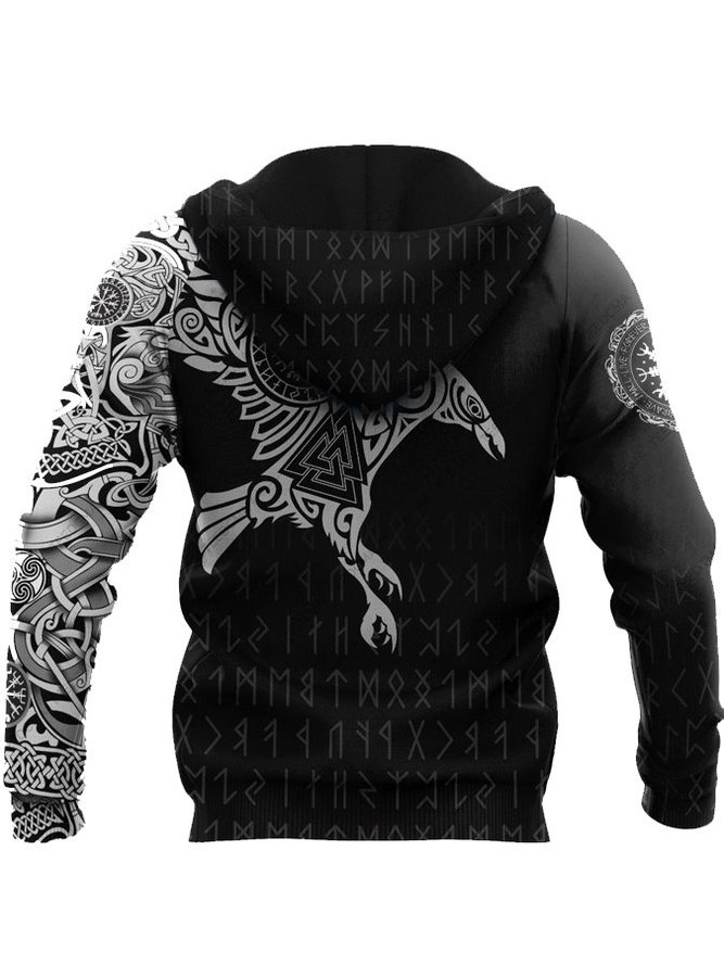 Vikings - The Raven of Odin Tattoo 3D All Over Printed Apparel