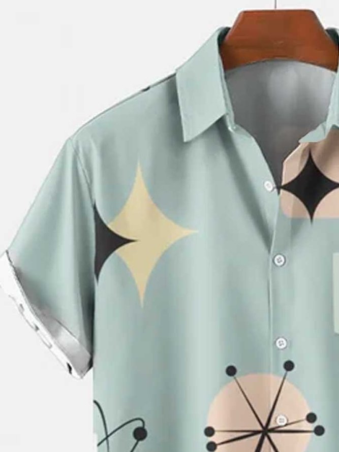 Men's 50's Short Sleeve Casual Loose Shirt