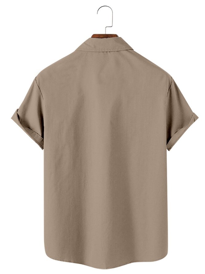 Men's Striped Creative Graphic Short-Sleeved Shirt