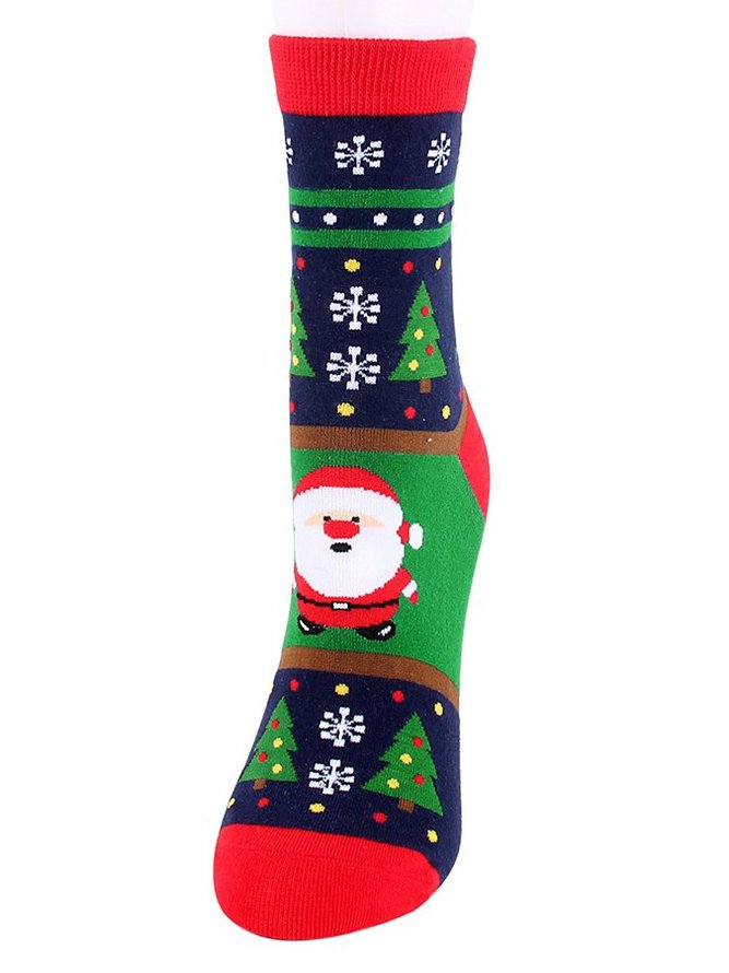 Christmas Socks Print Warm Tube Socks