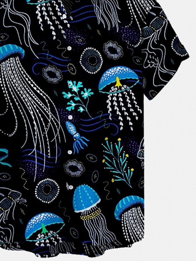 Men's Ocean Creatures Casual Printed Shirts & Tops