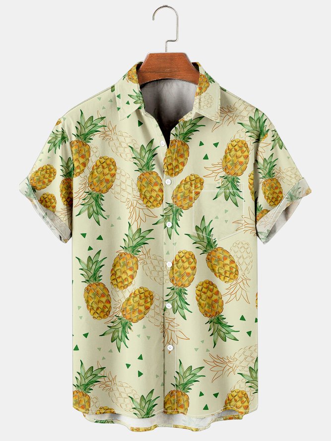 Tropical Pineapple Vacation Hawaiian Shirts For Men