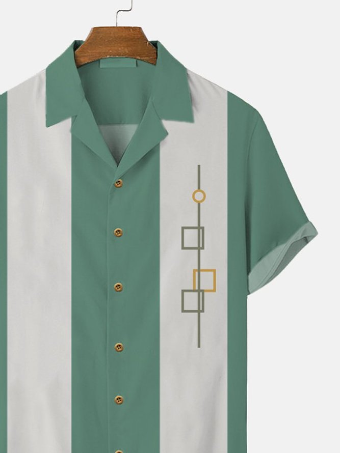 Men‘s Retro Camp Comfortable-Blend 50S Vintage Bowling Shirts