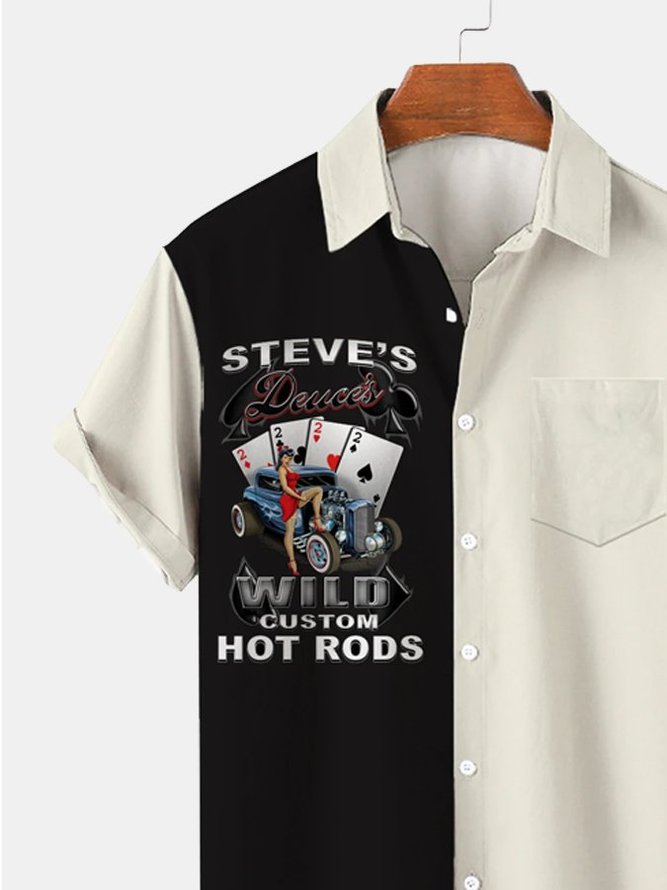 Men's Creative Design Retro Car Poster Las Vegas Hawaiian Shirts