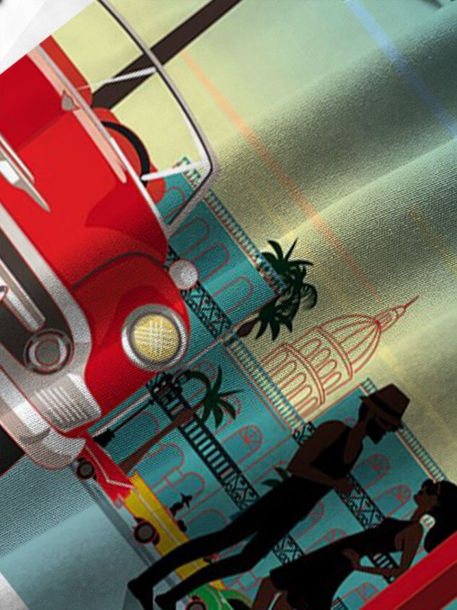 Beach Car Palm Tree Vintage Travel Trailers Hawaiian Shirt