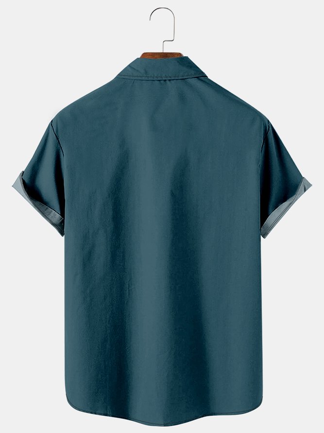 Men's Car Print Casual Short Sleeve Breathable Hawaiian Shirt