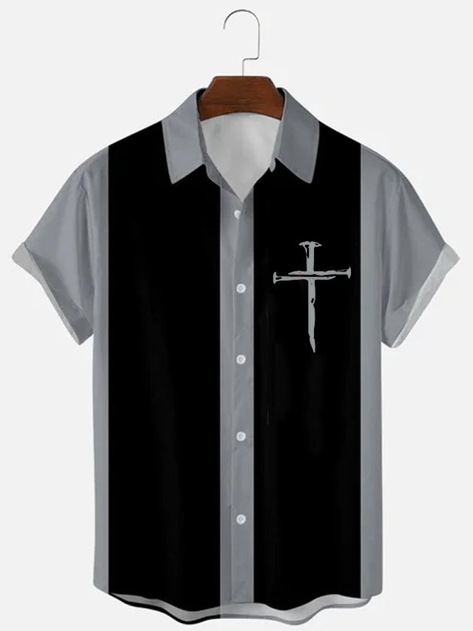 Mens Hawaiian Shirt Easter Black ComfortableBlend Holiday Religion