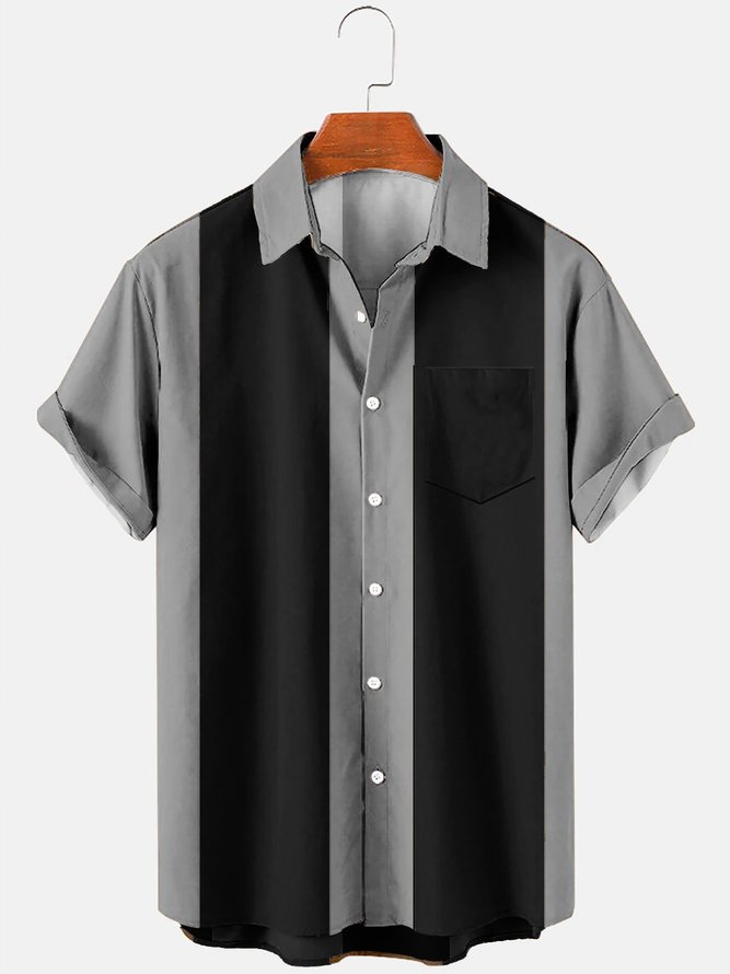 Men's Vintage Hawaiian Shirt Palm Tree Men's Cotton Plus Size Seersucker Top