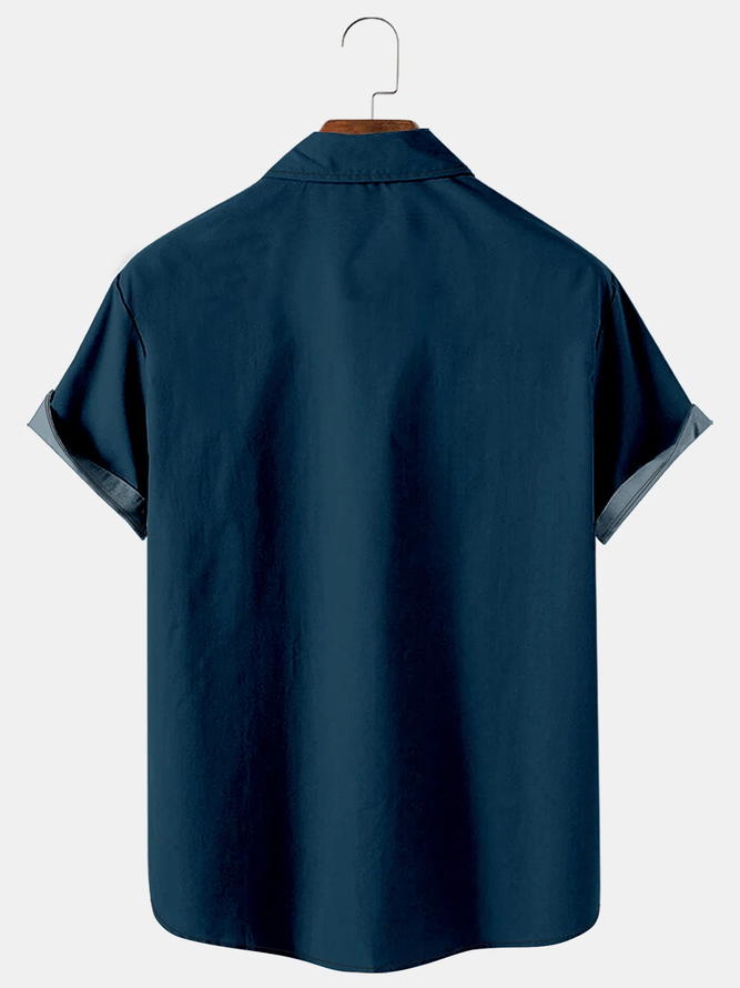 Men's Renaissance Vintage Striped Print Casual Breathable Short Sleeve Shirt