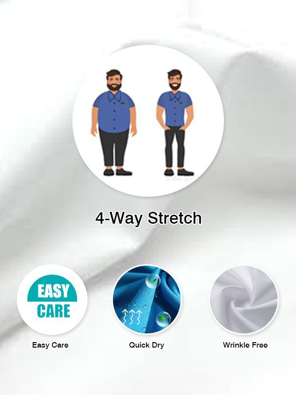 Men's Basic Line With Chest Pocket Casual Short Sleeve Hawaiian Shirt