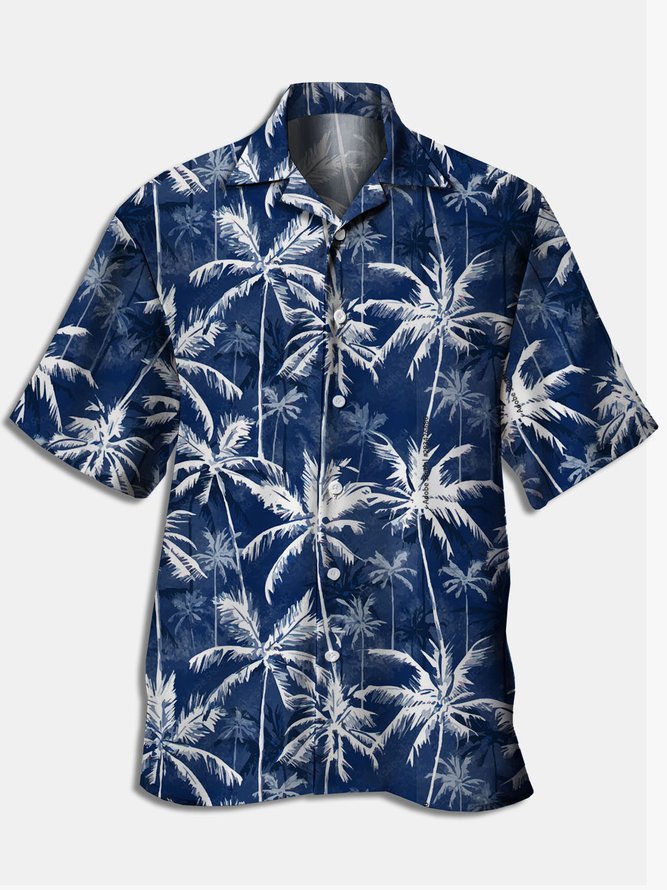 Men's Hawaiian Print Lapel Loose Short Sleeve Fashion Aloha Shirt