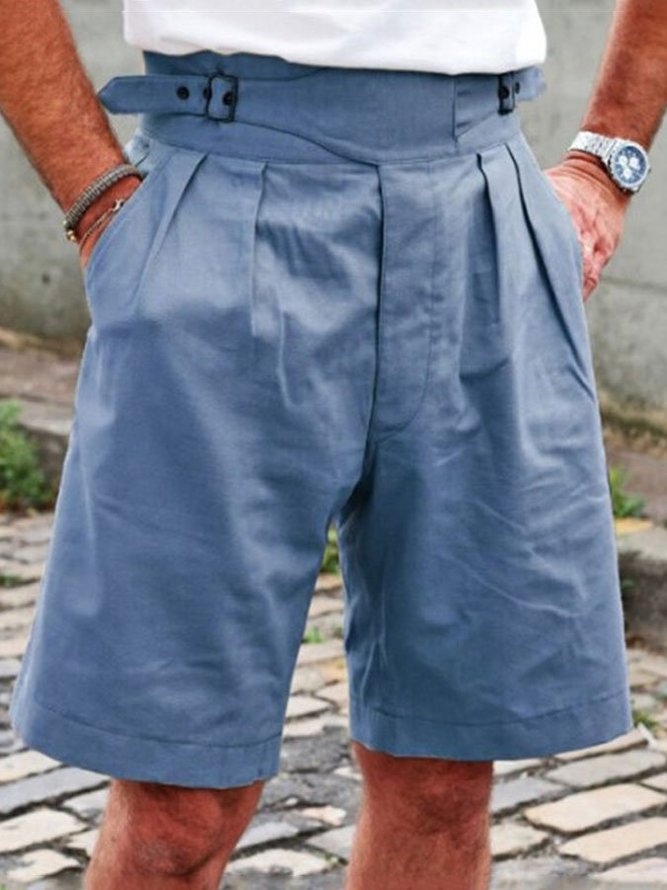 Men's Solid Color Casual Belt Fashion Shorts