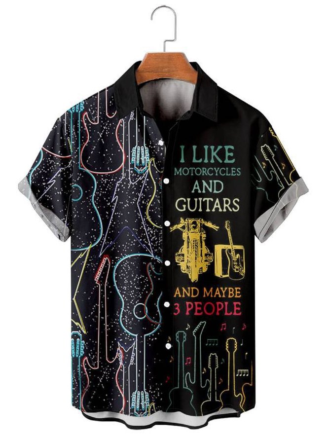 Guitar I Like Motorcycle And Guitar - Hawaiian Shirt