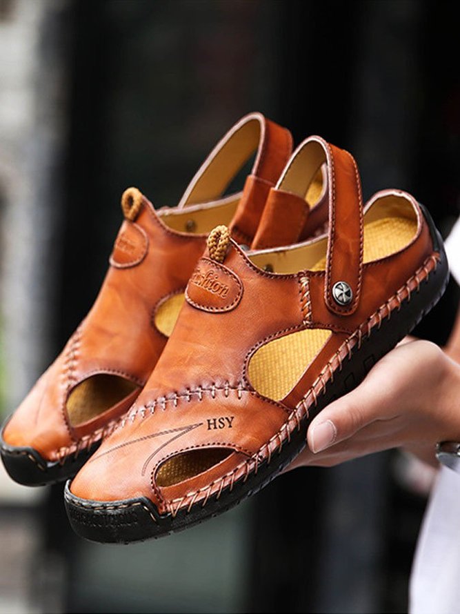 Men's Casual Torn Toe Comfortable Fashion Half Slip Sandals