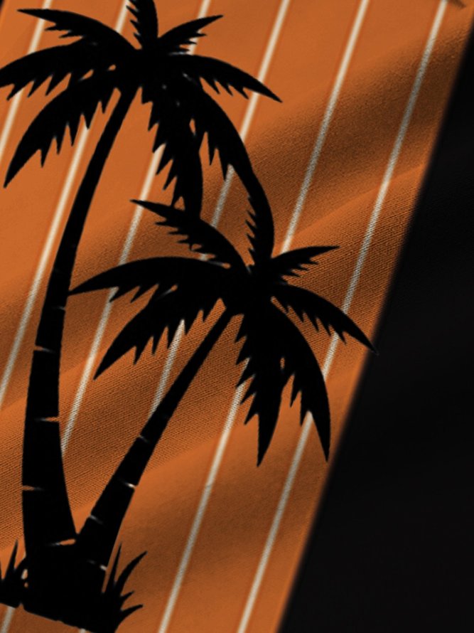 Men's Vintage Casual Hawaiian Shirts Palm Tree Bowling Shirts Wrinkle Free Plus Size Tops