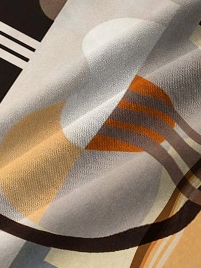 Men's Vintage Casual Shirts Geometric Art Tops