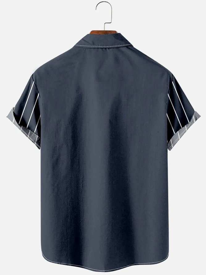 Cotton-Blend Basic Series Printed Shirts & Tops