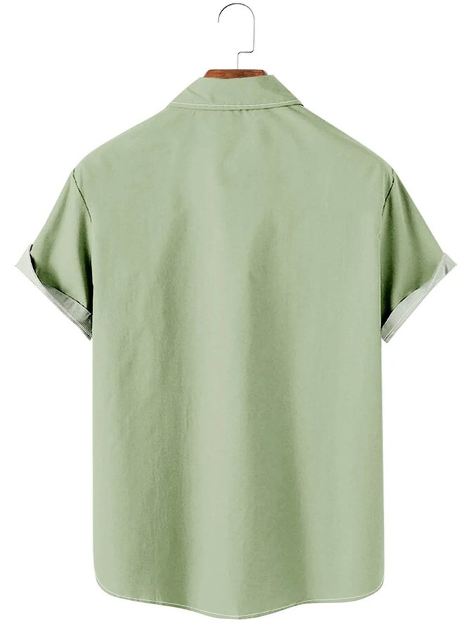 Lightgreen Holiday Series Cotton-Blend Shirts & Tops