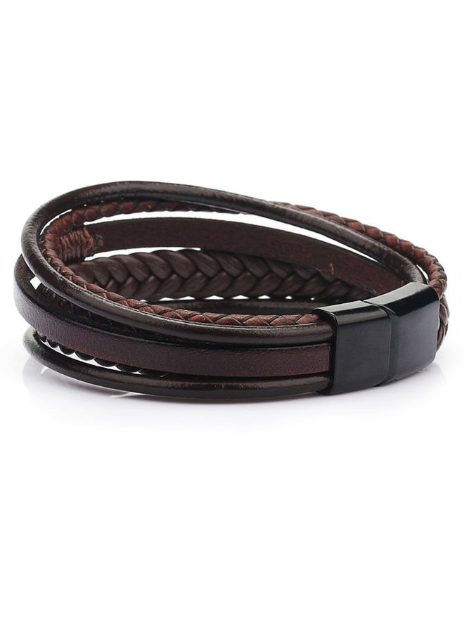 Men's Fashion Leather Cord Hand Woven Ethnic Bracelet