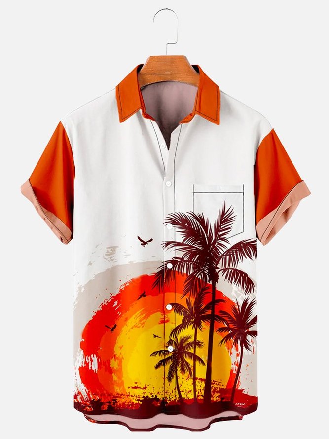Men's Holiday Beach Hawaiian Short Sleeve Shirt