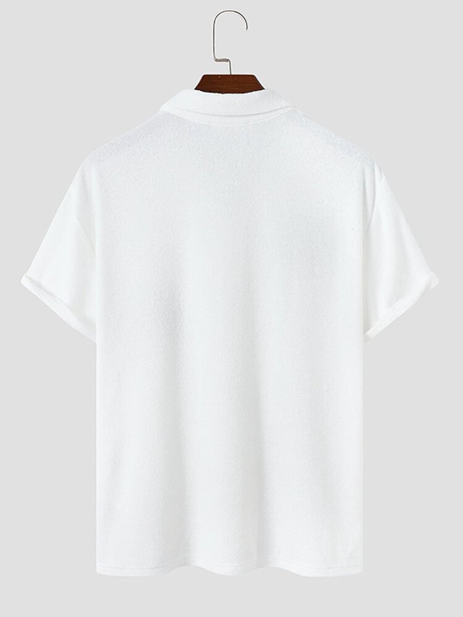 Men's Casual Resort Coconut Print Short Sleeve Collar Shirt