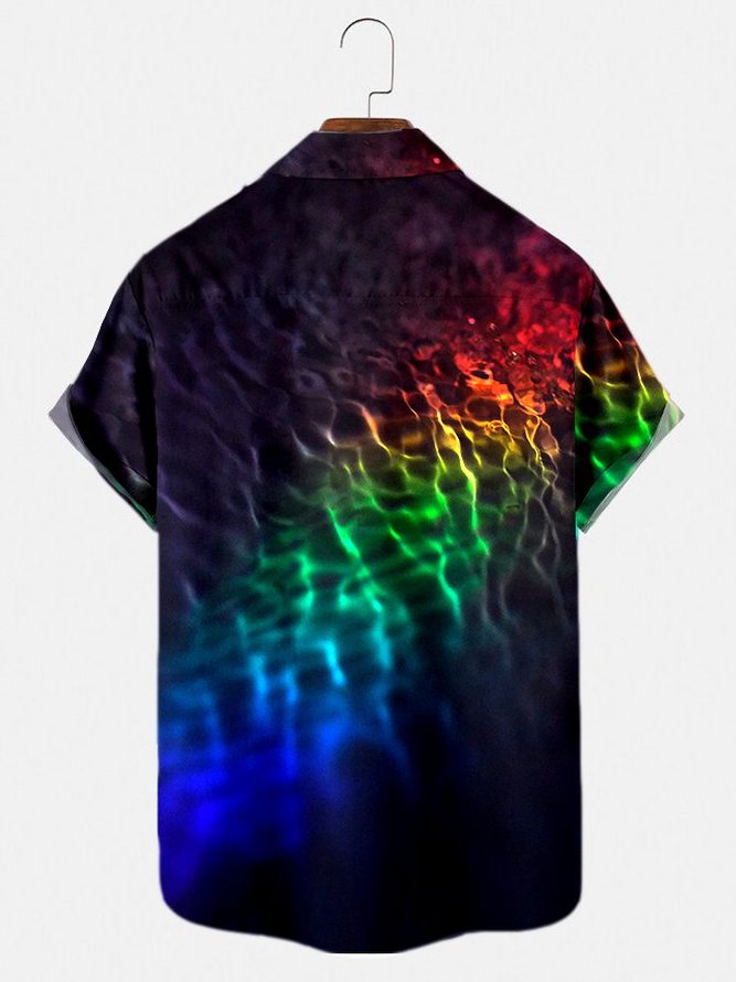 Men's Abstract Colorful Casual Short Sleeve Shirt