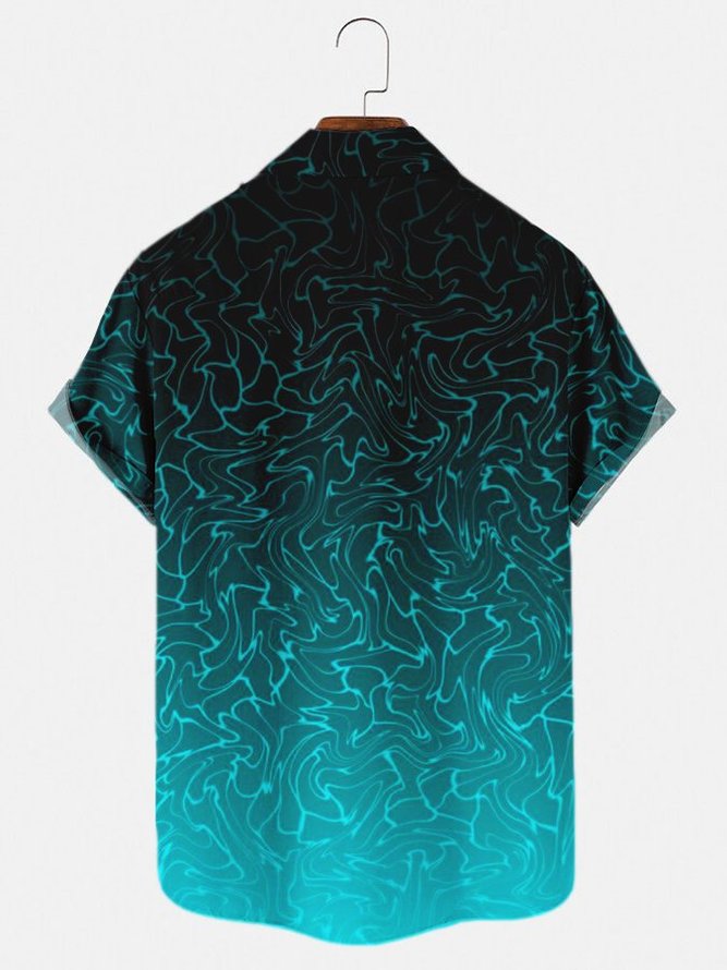 Men's Ombre Printing Casual Short Sleeve Shirt