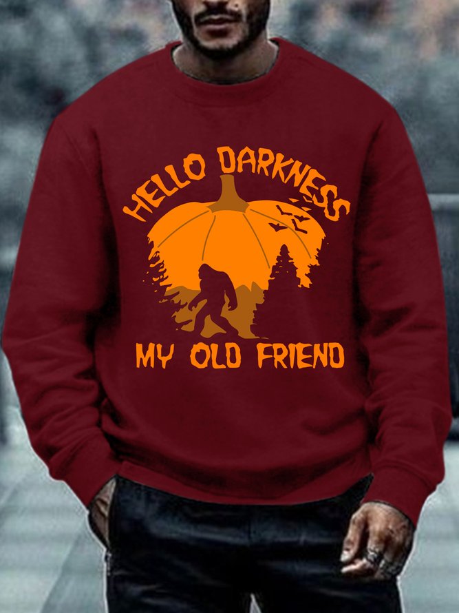 Hello Darkness My Old Friend Loose Crew Neck Men's Sweatshirt