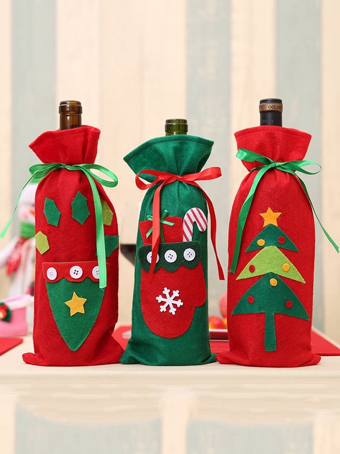 Christmas Decorations Stickers Wine Bottle Bag