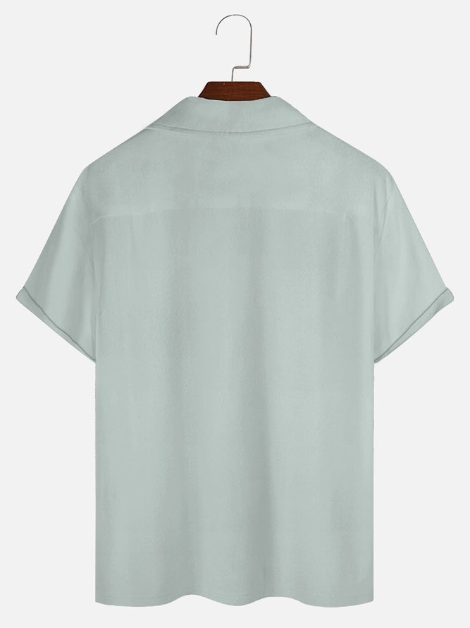 Royaura Men's Casual Vintage Bowling Hawaiian Short Sleeve Shirt Button Up