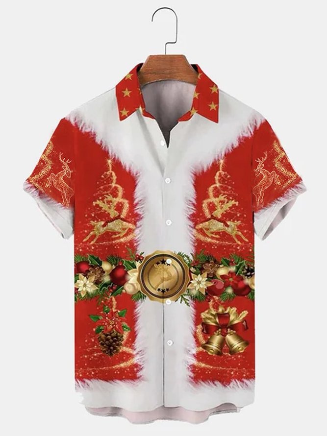 Men's Christmas Hawaiian Short Sleeve Shirt