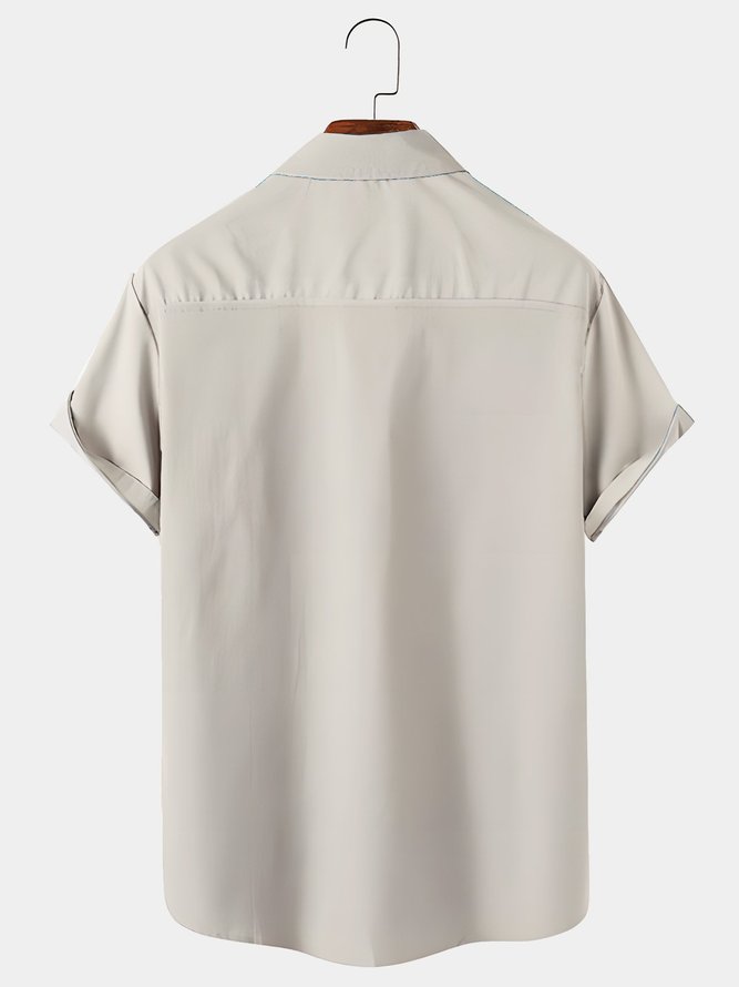 Royaura Men's Vintage Hawaiian Short Sleeve Shirt Wrinkle Free Button Up