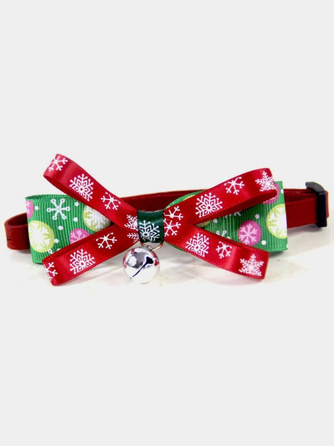 Royaura Cat & Dog Christmas Silver Bell Pet Bow Tie (Adjustable size）