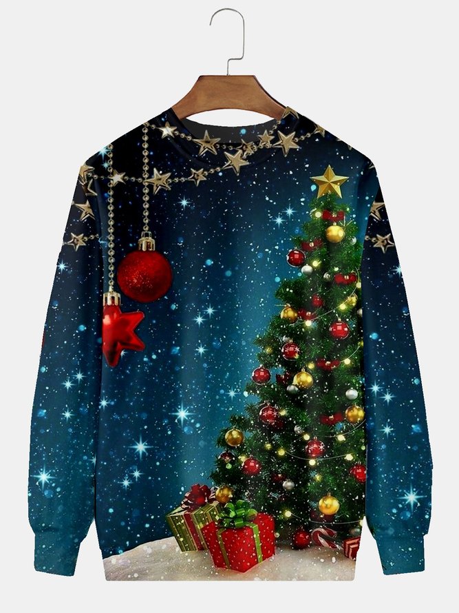 Royaura Men's Holiday Christmas Long Sleeve Sweatshirt