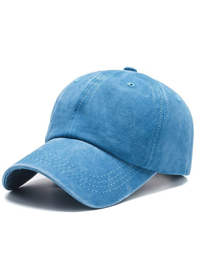 Washed Denim Simple Solid Color Sports Baseball Cap