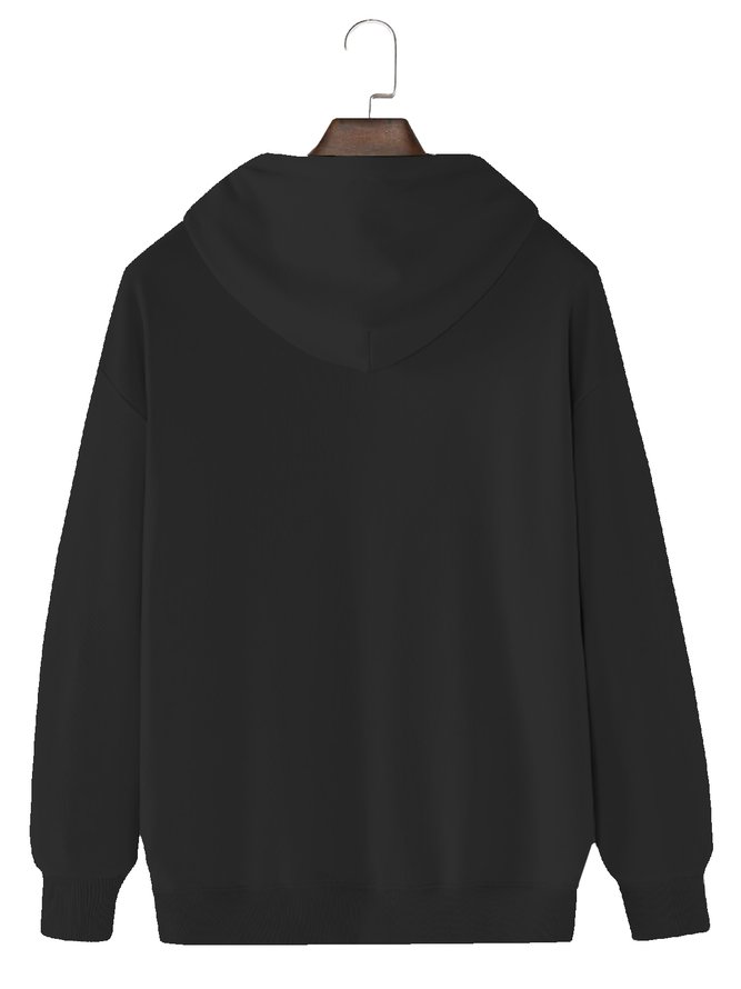 Royaura Men's 50s Retro Hoodies Black It's Weird Oversized Sweatshirts