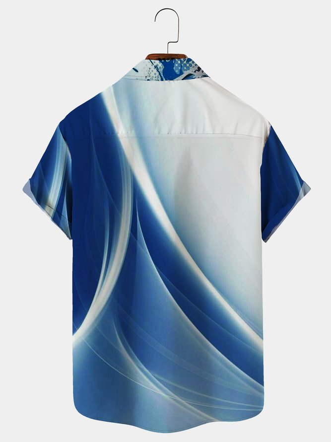 Royaura 2023 Qatar World Cup Football Soccer Shirts Men's Blue Quick Dry Plus Size Hawaiian Shirts